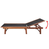 Produktbild för Solsängar 2 st med bord massivt akaciaträ och textilene