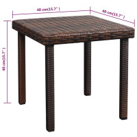 Produktbild för Solsängar 2 st med bord konstrotting brun