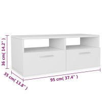 Produktbild för TV-bänk 2 st spånskiva 95x35x36 cm vit