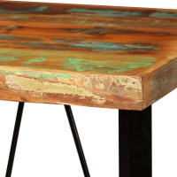 Produktbild för Barmöbler 3 delar massivt återvunnet trä, äkta läder & kanvas