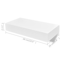Produktbild för Svävande vägghyllor med lådor 2 st 48 cm vit