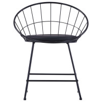 Produktbild för Matstolar med konstlädersits 4 st svart stål