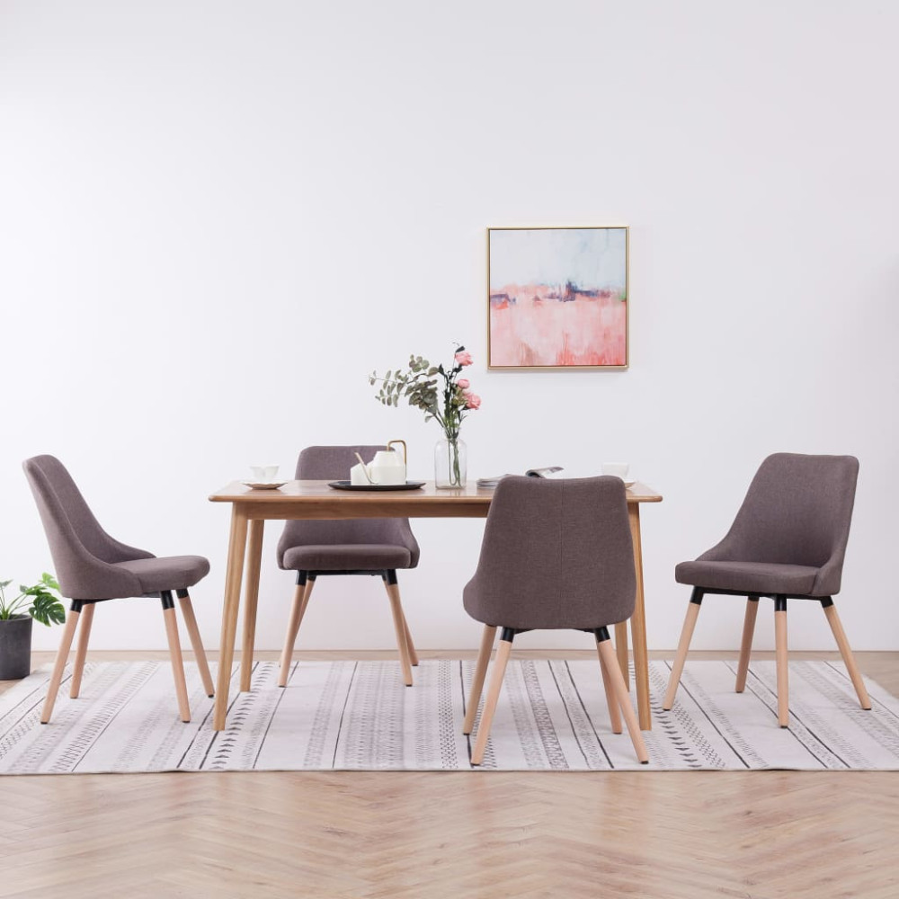 Produktbild för Matstolar 4 st taupe tyg