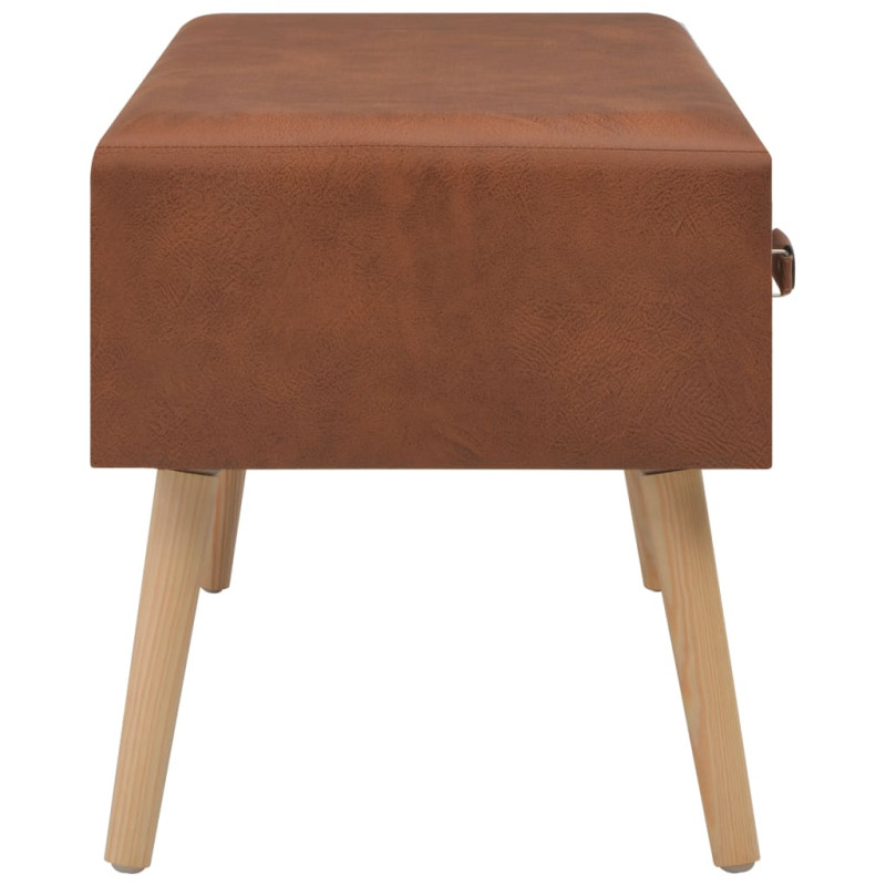 Produktbild för Bänk med lådor 80 cm brun konstläder