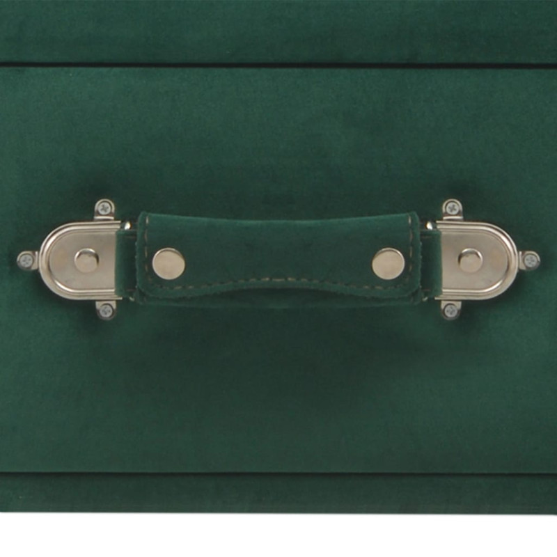 Produktbild för Bänk med lådor 80 cm grön sammet