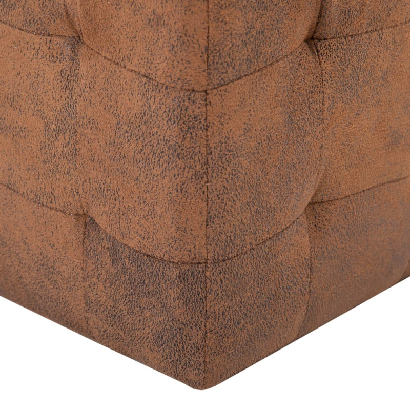 Produktbild för Sittpuff 2 st brun 30x30x30 cm konstmocka