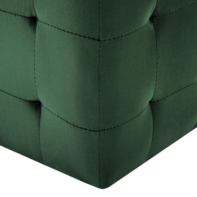 Produktbild för Sittpuff 2 st grön 30x30x30 cm sammetstyg