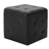 Miniatyr av produktbild för Sittpuff 2 st svart 30x30x30 cm konstläder