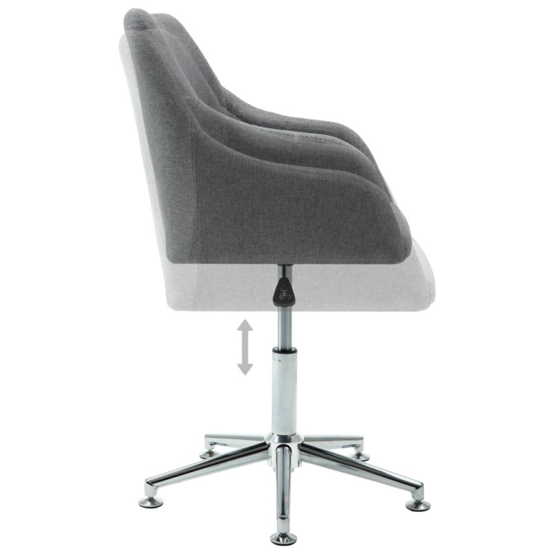 Produktbild för Snurrbar kontorsstol ljusgrå tyg