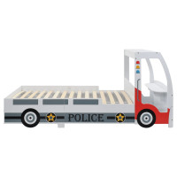 Miniatyr av produktbild för Barnsäng polisbil med memoryskummadrass 90x200 cm