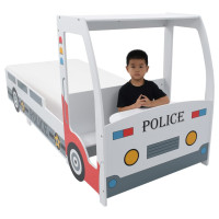 Miniatyr av produktbild för Barnsäng polisbil med madrass 90x200 cm 7 zoner H3