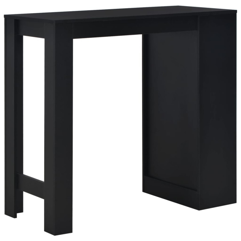 Produktbild för Barbord med hylla svart 110x50x103 cm