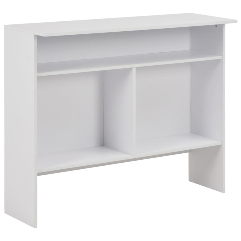 Produktbild för Barbord med 2 bordsskivor vit 130x40x120 cm