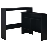 Produktbild för Barbord med 2 bordsskivor svart 130x40x120 cm