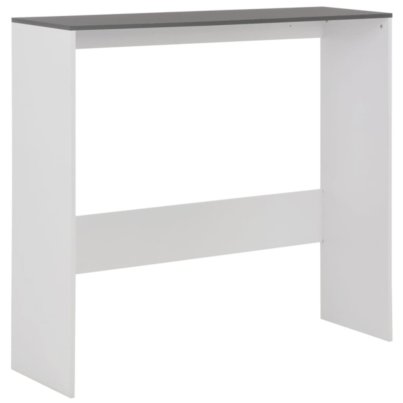 Produktbild för Barbord med 2 bordsskivor vit och grå 130x40x120 cm