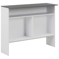 Miniatyr av produktbild för Barbord med 2 bordsskivor vit och grå 130x40x120 cm