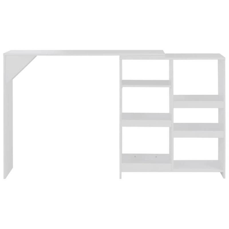 Produktbild för Barbord med flyttbar hylla vit 138x39x110 cm
