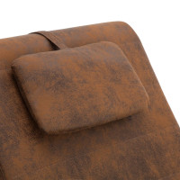 Miniatyr av produktbild för Schäslong med kudde brun konstmocka