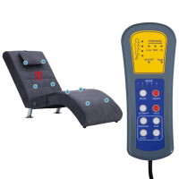 Produktbild för Massageschäslong med kudde grå konstmocka