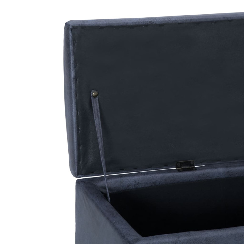 Produktbild för Bänk med förvaringsutrymme 116 cm grå konstmocka