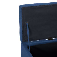 Produktbild för Bänk med förvaringsutrymme 116 cm blå polyester