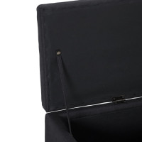 Produktbild för Bänk med förvaringsutrymme 116 cm svart polyester