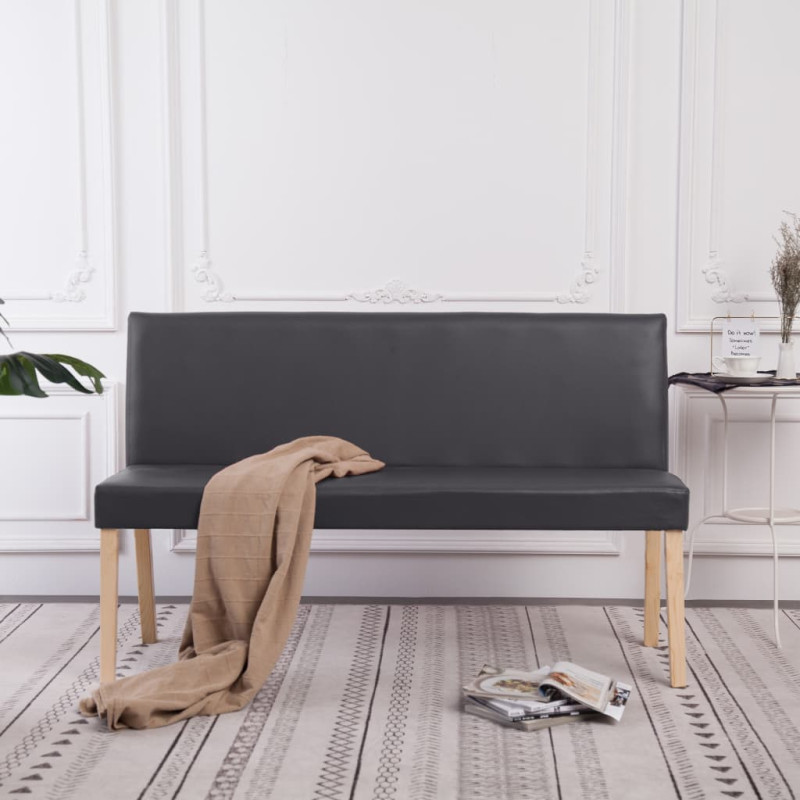Produktbild för Bänk 139,5 cm konstläder grå