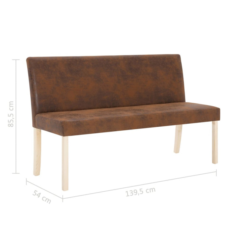 Produktbild för Bänk 139,5 cm konstmocka brun