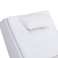 Miniatyr av produktbild för Massageschäslong med kudde vit konstläder
