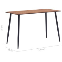 Produktbild för Matbord brun 120x60x75 cm MDF