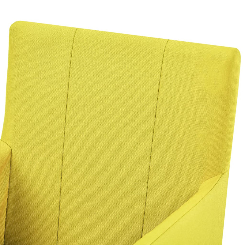 Produktbild för Matstolar med armstöd 2 st gul tyg