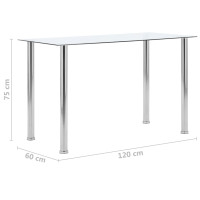 Miniatyr av produktbild för Matbord transparent 120x60x75 cm härdat glas