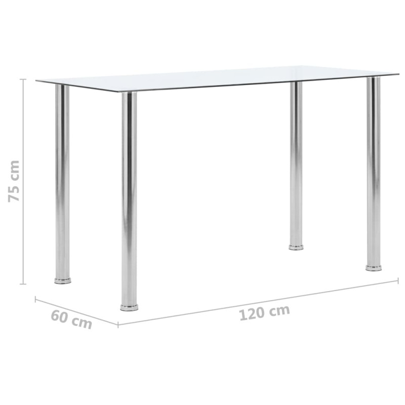 Produktbild för Matbord transparent 120x60x75 cm härdat glas