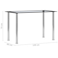 Produktbild för Matbord svart och transparent 120x60x75 cm härdat glas