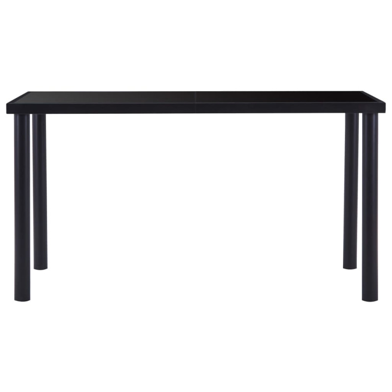 Produktbild för Matbord svart 140x70x75 cm härdat glas