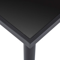 Miniatyr av produktbild för Matbord svart 140x70x75 cm härdat glas