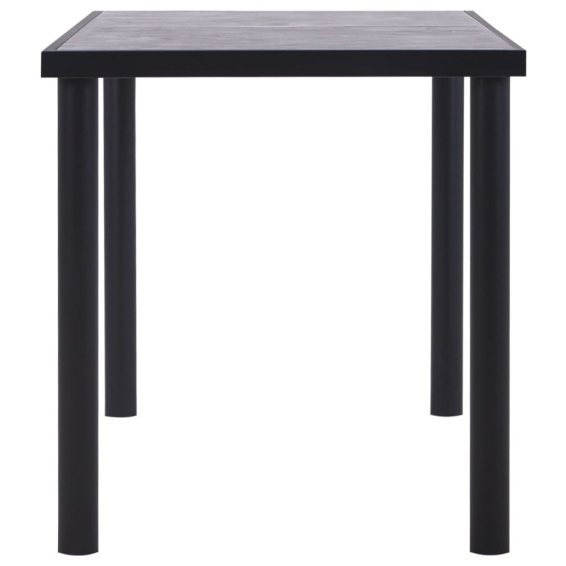 Produktbild för Matbord svart och betonggrå 140x70x75 cm MDF
