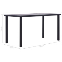 Miniatyr av produktbild för Matbord svart och betonggrå 140x70x75 cm MDF