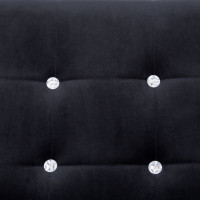 Produktbild för 2-sitssoffa med armstöd svart krom och sammet