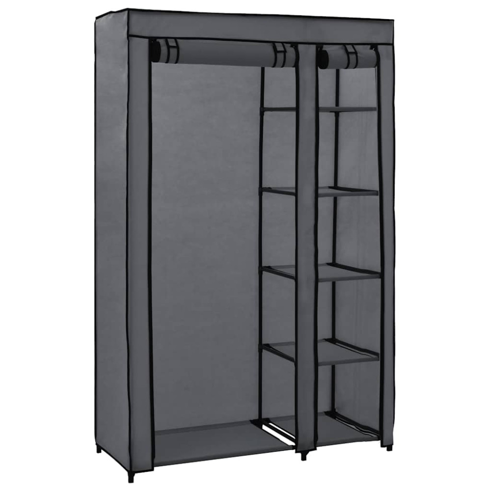 Produktbild för Resegarderob grå 110x45x175 cm tyg