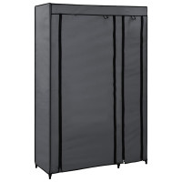 Produktbild för Resegarderob grå 110x45x175 cm tyg