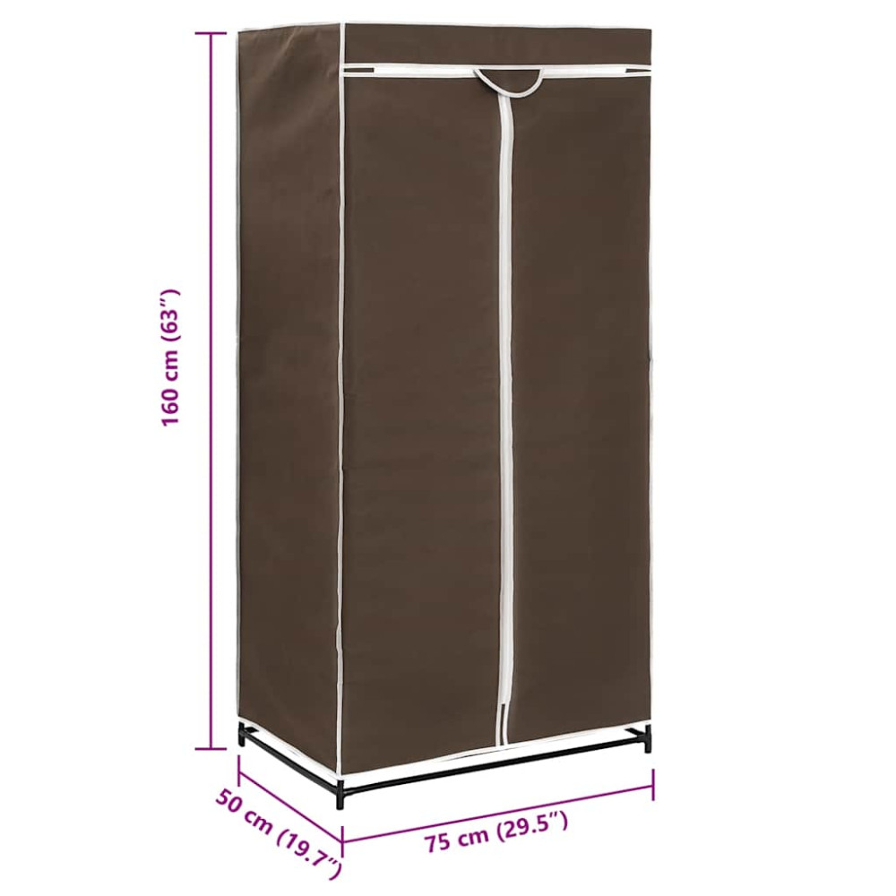 Produktbild för Garderob brun 75x50x160 cm