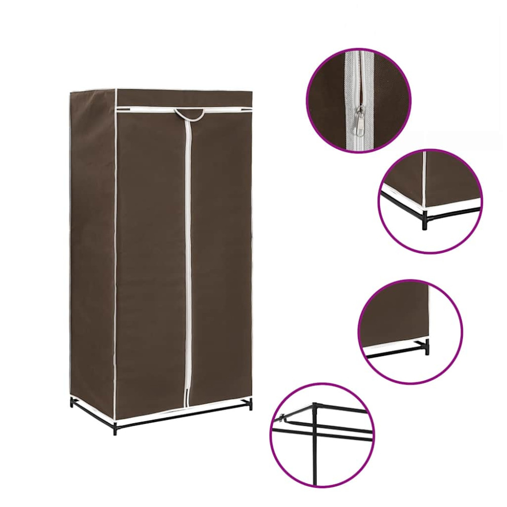 Produktbild för Garderober 2 st brun 75x50x160 cm