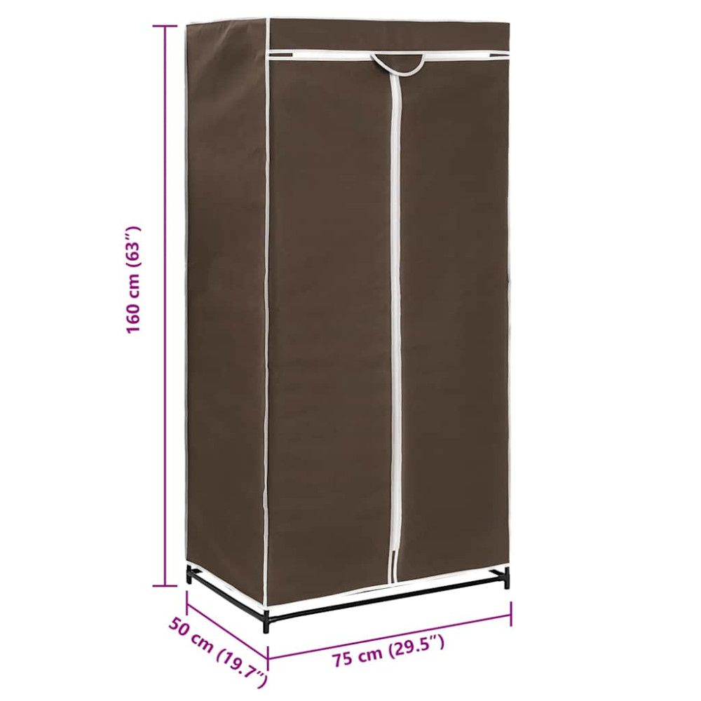 Produktbild för Garderober 2 st brun 75x50x160 cm