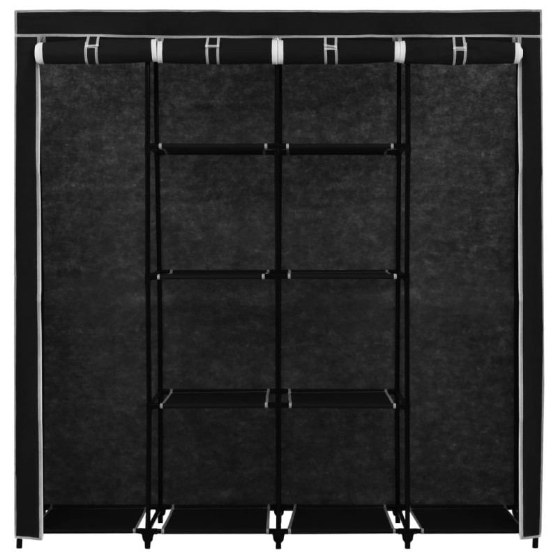 Produktbild för Garderob med 4 fack svart 175x45x170 cm