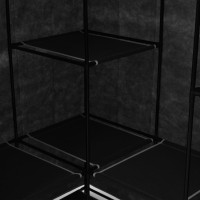 Miniatyr av produktbild för Hörngarderob svart 130x87x169 cm