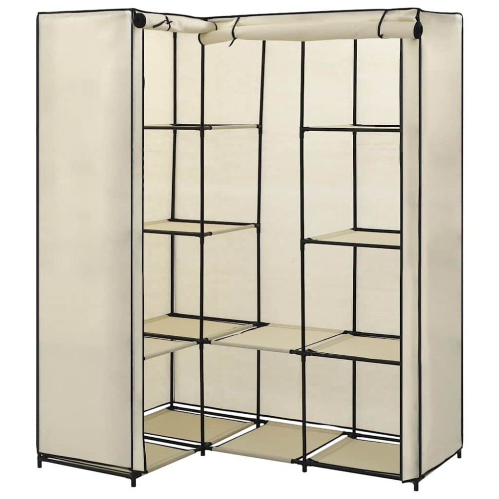 Produktbild för Hörngarderob gräddvit 130x87x169 cm