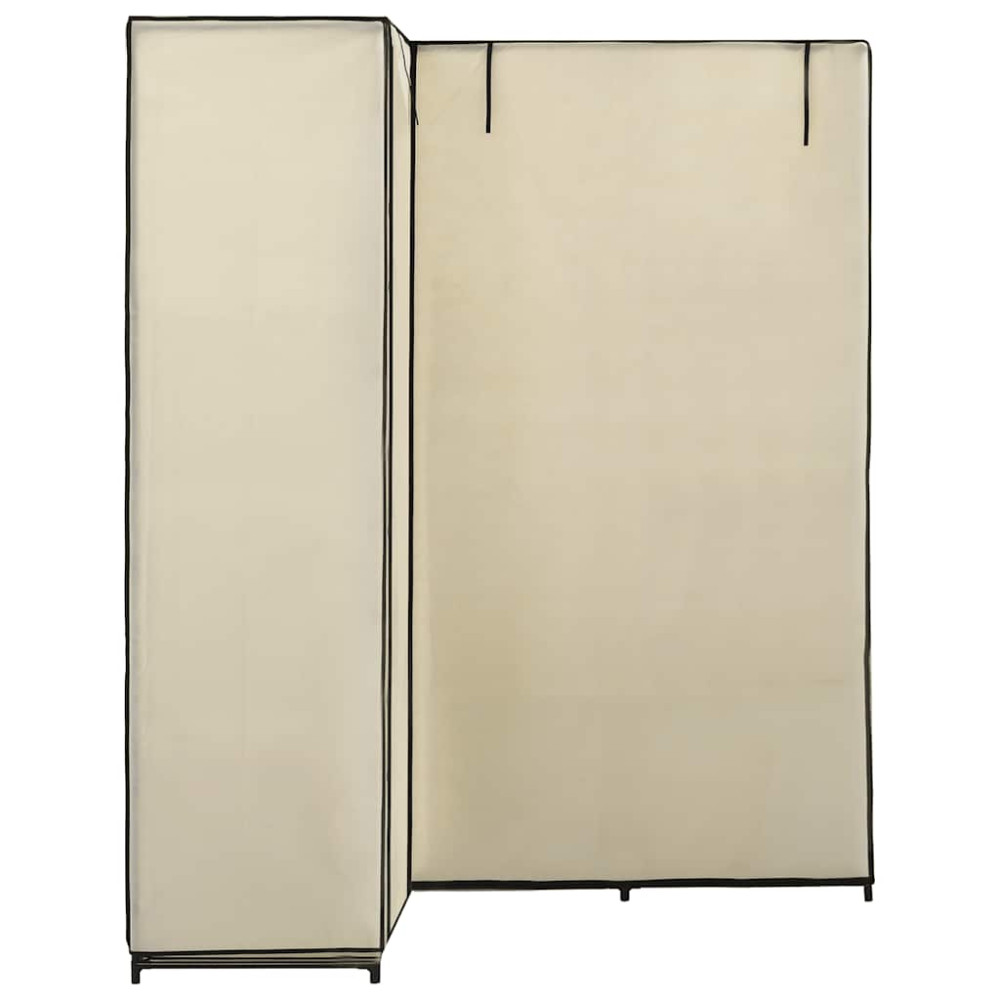 Produktbild för Hörngarderob gräddvit 130x87x169 cm