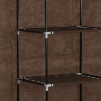 Produktbild för Garderob med fack och stänger brun 150x45x175 cm tyg