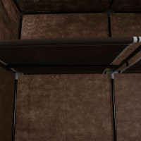 Produktbild för Garderob med fack och stänger brun 150x45x175 cm tyg